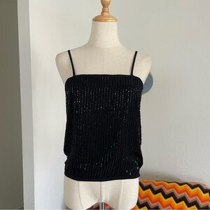 Vintage 1980s St. John Glam Beaded Buttoned Tank Top